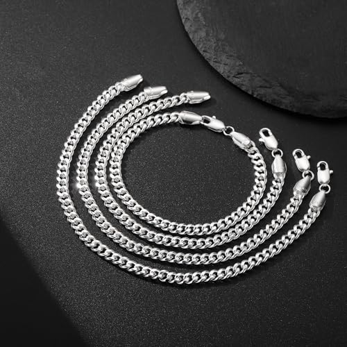 Pulsera de plata esterlina S925 para hombre 5.5mm miniatura 5