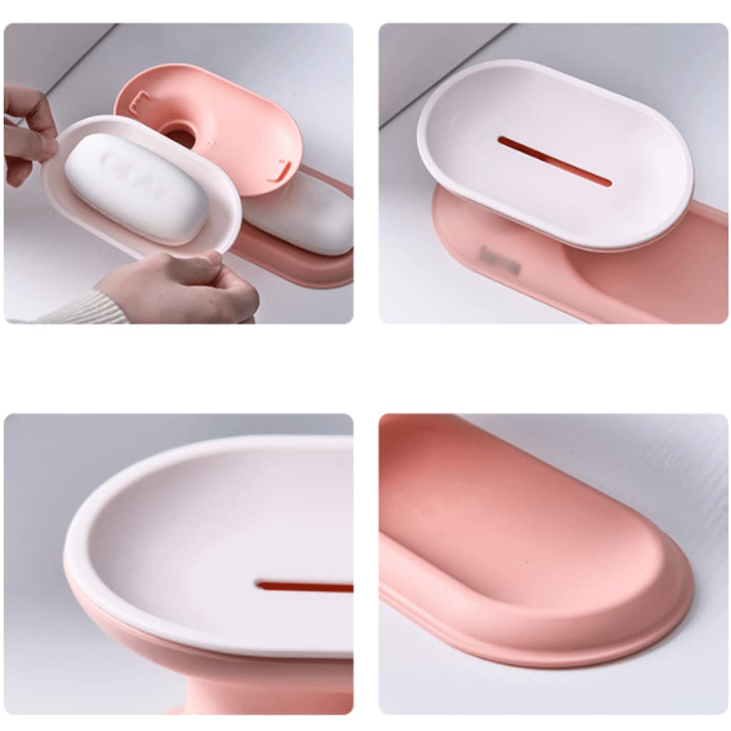 Jabonera, jabonera, jabonera de Doble Capa con Drenaje automático, jabonera con Drenaje de encimera Desmontable, Caja de Almacenamiento de jabón for el hogar for el baño,Jabonera