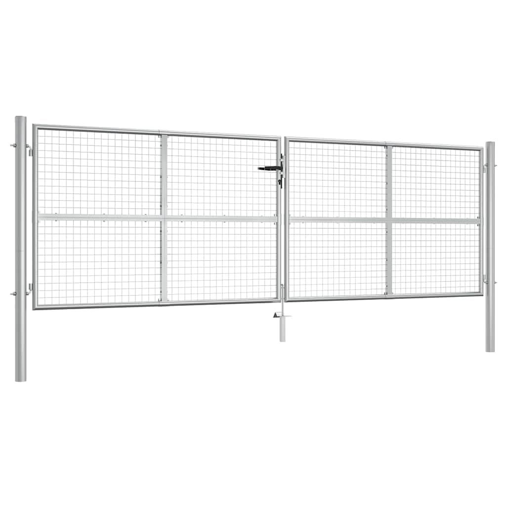 Brama ogrodowa ocynkowana stal 400 x 125 cm srebrna