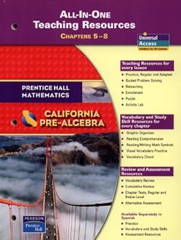 Paperback Prentice Hall Mathematics: California Pre-Algebra -- All-in-One Teaching Resources, Chapters 5 - 8 Book
