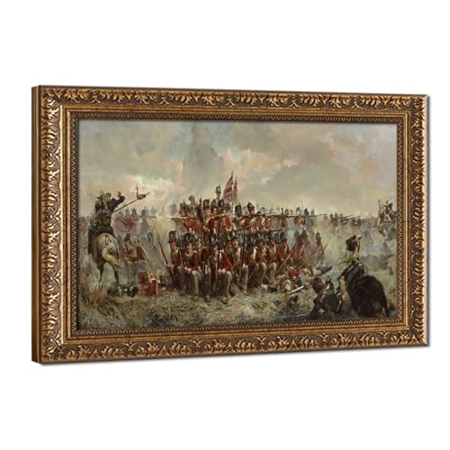 Peinture 28th Regiment at Quatre Bras d'Elizabeth Thompson sur toile d'art durable 30,5x45,7 cm