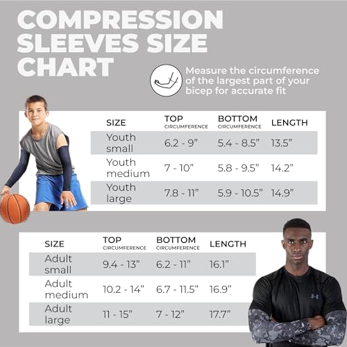 Sports Compression Arm Sleeves for Men & Women - Youth, Kids Arm Sleeve Baseball - Volleyball Sleeves & Basketball Sleeve4