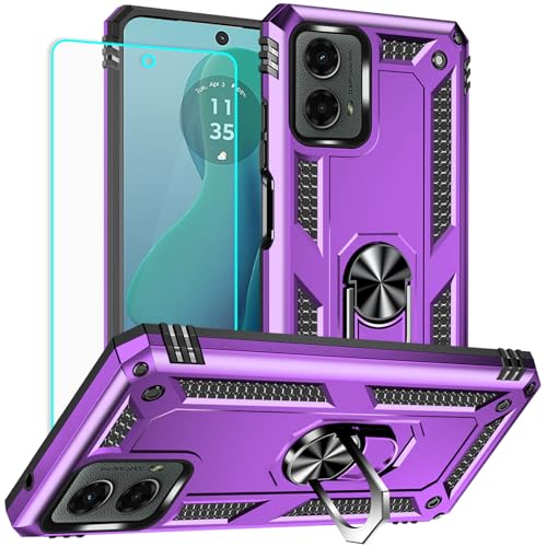 Coque Moto G 5G 2024 avec anneau pour éviter les chutes et bris d'écran accidentels