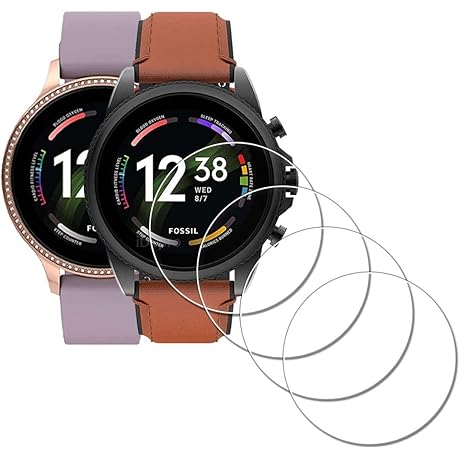 Screen Protector for Fossil Gen 6 Watch - [4 Pack] Tempered Glass Film