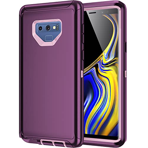 Mieziba for Galaxy Note 9 Case,Shockproof Dropproof Dustproof,3-Layer Full Body Protection Heavy Duty High Impact Hard Cover Case for Samasung Galaxy Note 9,Purple/Pink