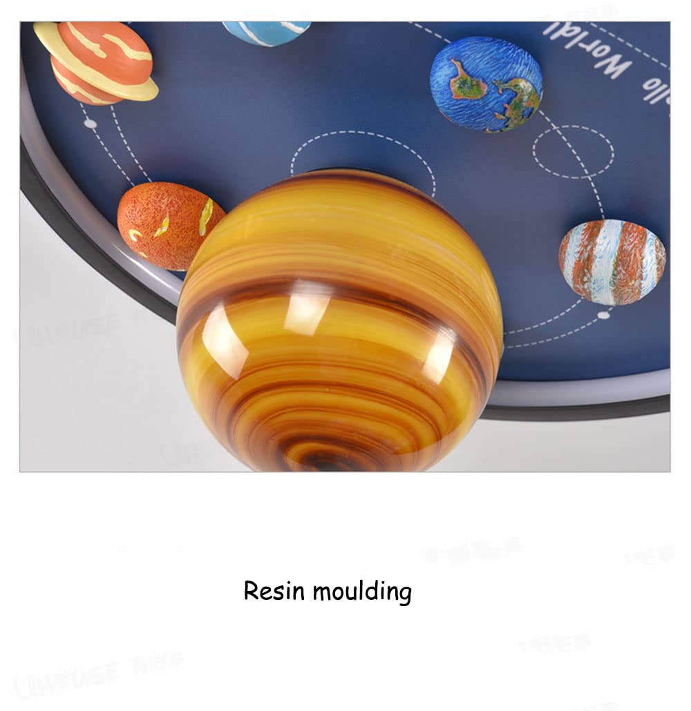 LED Planet Licht Deckenleuchte für Kinder Kreative Junge Mädchen Deckenlampe Dimmbar Mit Fernbedienung Modern Astronauten Kinderzimmerlamp Augenschutz Babylampe Zubehör für magnetische Planeten (50cm)