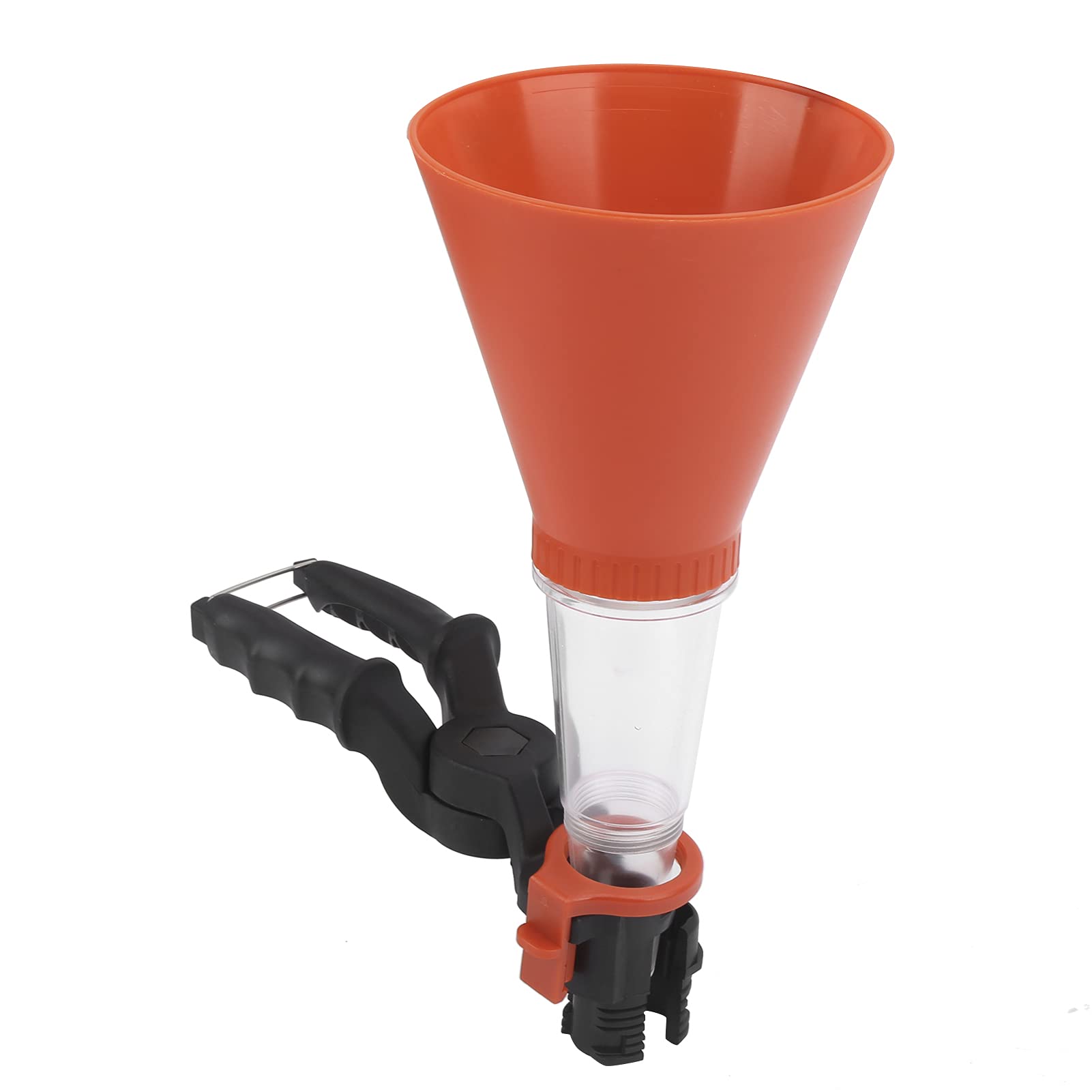 Akozon Universa - Kit imbuto olio in ABS, con morsetto e imbuto olio, regolabile, tutto in uno (arancione)
