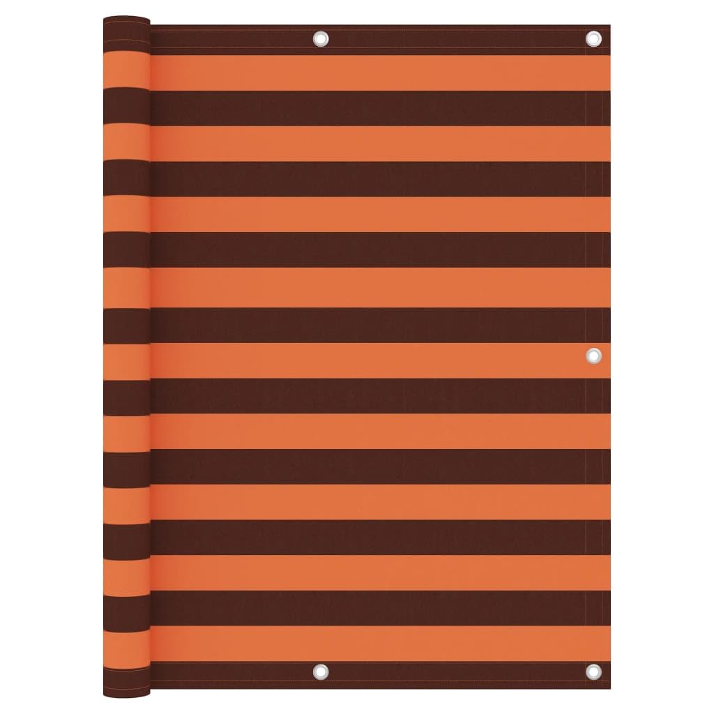 vidaXL Balcony Screen Garden Outdoor Privacy Fence Screen Balcony Protective Sunshade Screen Waterproof Orange and Brown 120x500 cm Oxford Fabric — image 1