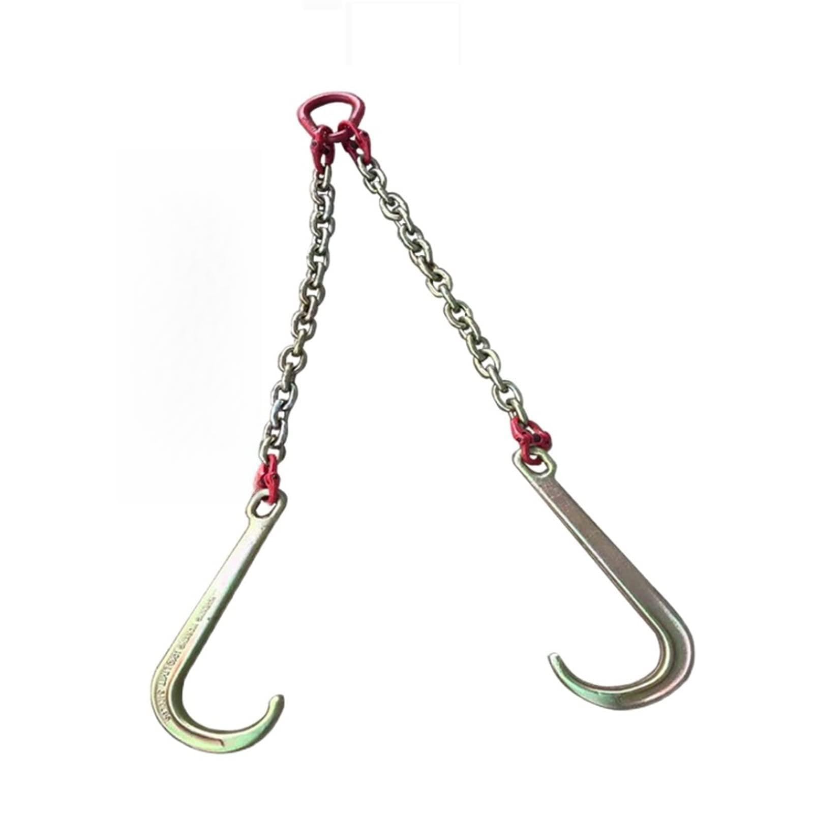 Ostacolo Auto Gancio A J A Gambo Lungo, Catena di Traino per Trasporto 5T con 2 Ganci di Presa, Catena di Traino per Trasporto, Lunghezza Catena 1 M(5T Chain+Double Hook)