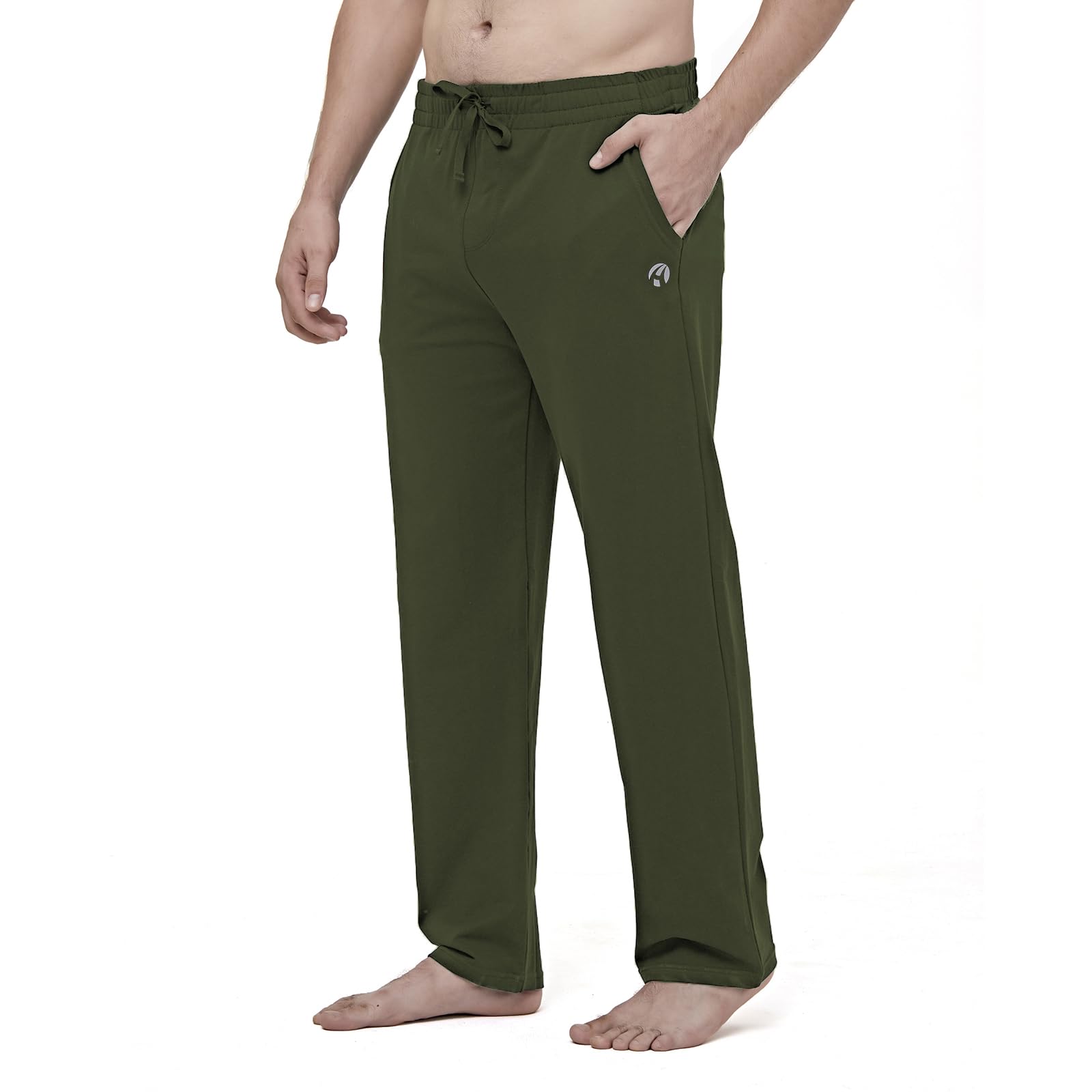 HMIYA Herren Jogginghose Baumwolle Sweathose Lange Atmungsaktiv Sporthose Yogahose Klassische Trainingshose mit Taschen(Armeegrün 01,L)