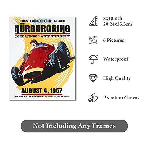 Zensh Formula Racing Poster Vintage F1 Car Racing Pictures Prints On Canvas 8X10 Inches Unframed Wall Decoration #TOP6