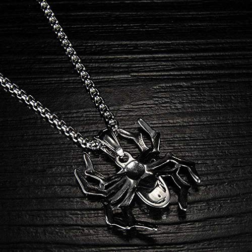 Jude Jewelers Retro Vintage Stainless Steel Fat Spider Style Halloween Party School Holiday Biker Pendant Necklace4