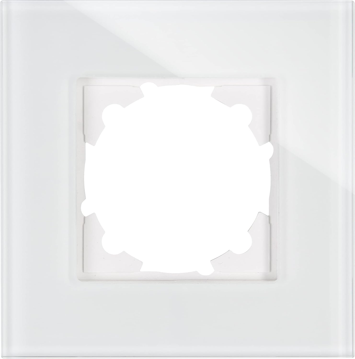 Kopp ATHENIS Single Glass Cover Frame in White - 99 x 99 mm - Frame for Sockets & Switches - Elegant Glass Socket Frame - High-Quality Light Switch Frame