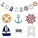 Bilipala Nautical Bunting Banner, Nautical Party Decorations, Pennant Banners for Party