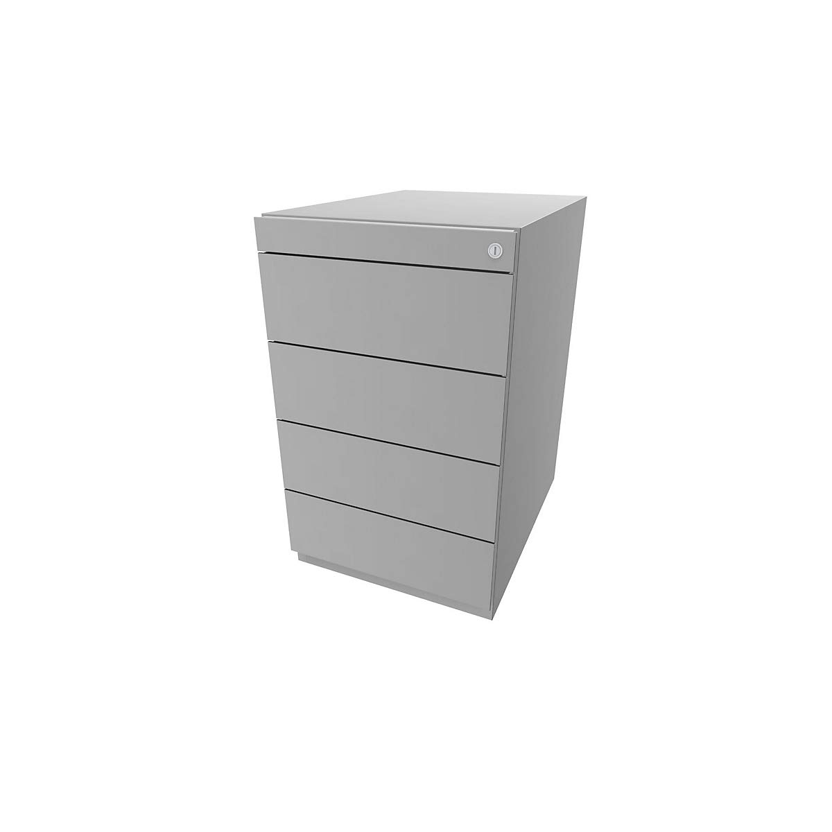 Bisley Caisson fixe Note™, avec 4 tiroirs universels, hauteur réglable, profondeur 565 mm, gris anthracite | NWA53G7SSSS634 - mobilier de bureau - meuble pour fournitures - caisson de bureau | Avec 4 tiroirs universels, profondeur 565 mm, anthracite