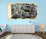 Lieferumfang: ein Wandbild 3D Wandtattoo Drache Kopf China Asien Fest Tapete Wand Aufkleber Wanddurchbruch Deko Wandbild Wandsticker 11N1303, Wandbild Größe F:ca. 162cmx97cm