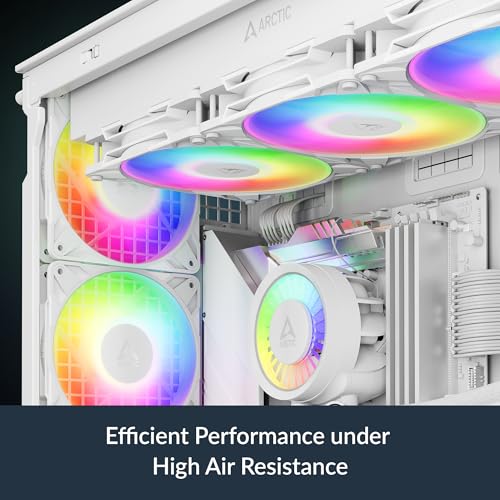 Image of ARCTIC P14 Pro A-RGB (White) - Powerful Premium Fan, 140 mm PWM Fan with Y-Cable Splitte, 400-2500 RPM, 0 RPM <5% PWM, 5V Digital RGB, Fluid Dynamic Bearing - White