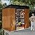 Zynfylus 6x4 FT Outdoor Storage Shed Garden Shed Tool Shed with Lockable Door and Sloping Roof, Durable Metal Storage Shed for Backyard, Outside, Patio, Coffee