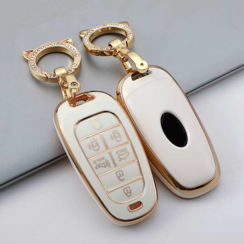 Housse de clé de voiture en TPU, coque automatique, porte-clés pour Hyundai Santa Fe Tucson 2022 NEXO NX4 Atos Solaris Prime 2021  34