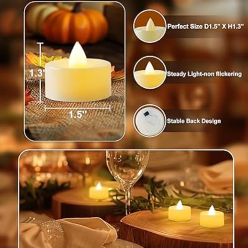 Image of Coku Flameless LED Tealight Candles Smokeless Battery Operated Non-Flickering Tea Lights, Electric Decorative Candle for Diwali, Wedding, Christmas, Gifting & Home Decoration (Warm White, Pack of 20)