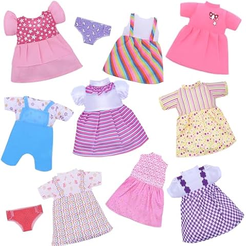 Alive Baby Doll Clothes - 9 Sets Girl Doll Clothes Dress for 10 11 12 Inch Doll, Doll Outfits Accessories for Baby Doll Girl, Pretty Doll Cloth Handmade Girl Christmas Birthday Gift Cover