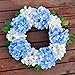 Cherica 20 Pcs Blue and White Hydrangea Artificial Flowers Bulk, Faux Hydrangea Flowers Heads, Artificial Fake Silk Hydrangea Flowers with Stems, White Flowers Artificial for Decoration Wedding Décor
