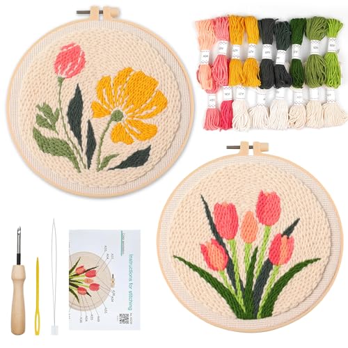 Kit broderie fleurs BATHRINS idée cadeau fête des mères originale et manuelle