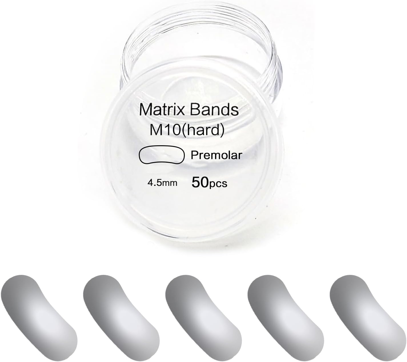 H1 Dental Sectional Matrix System kit, R10 Metal Matrices Matrix Clamp Ring, Autoclavable Dental Matrices Bands Set. (4.5mm S)
