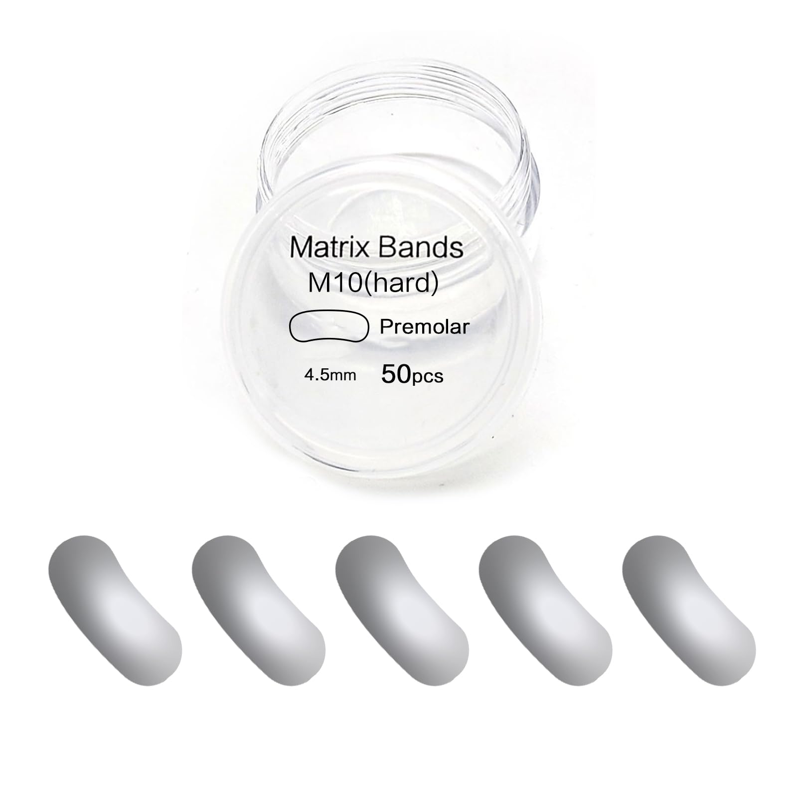 H1 Dental Sectional Matrix System kit, R10 Metal Matrices Matrix Clamp Ring, Autoclavable Dental Matrices Bands Set. (4.5mm S)