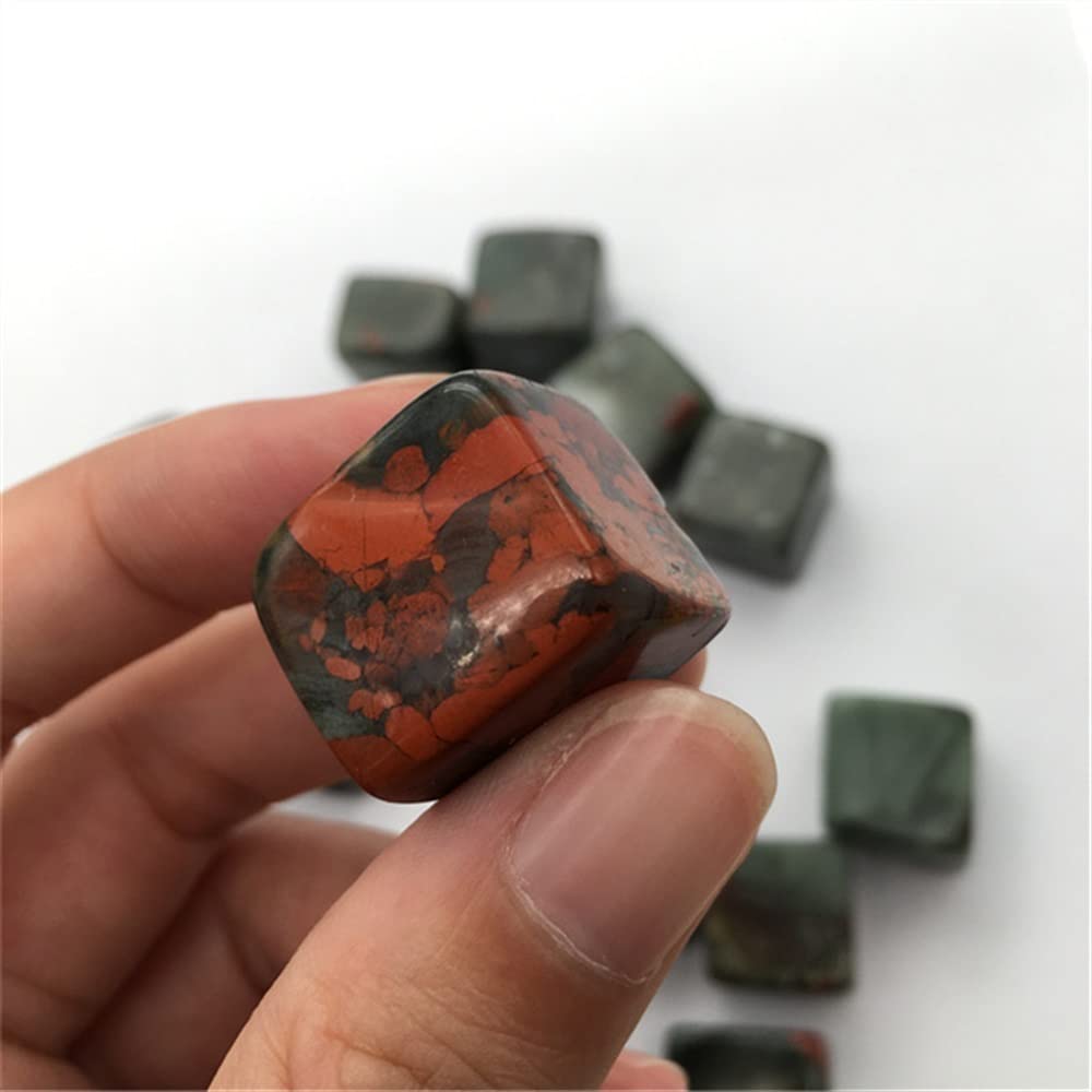 Raumdekoration Natürliche Magie, natürlicher Edelstein, Kristallsteine, Blutstein, Würfel, Trommelstein als Geschenk (Color : 100g, Size : 200g)