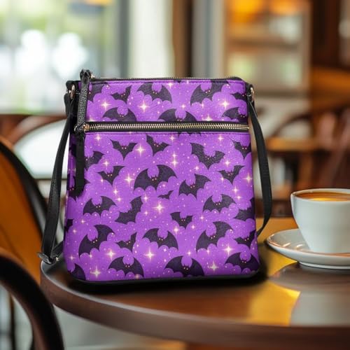 Image of Leather Purses for Women, Leather Hobo Bags for Women Travel Sling Purse Triple Zippered Pockets Shoulder Bag