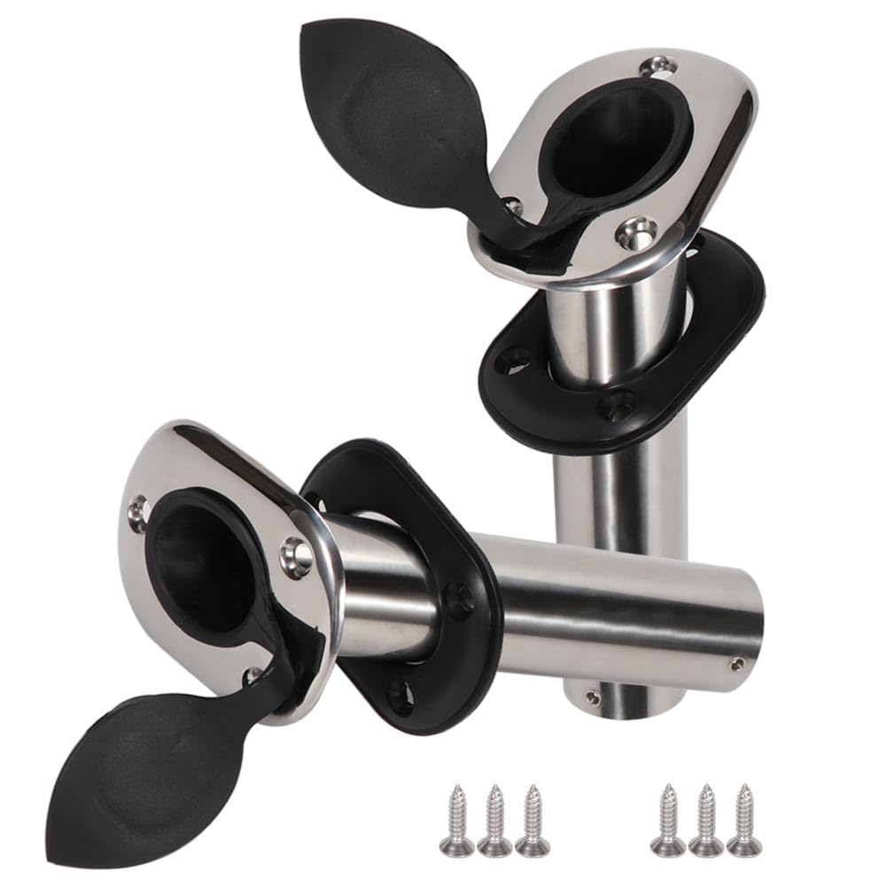 2PCS Flush Mount Fishing Rod Holder Stainless Steel, 30 Degree