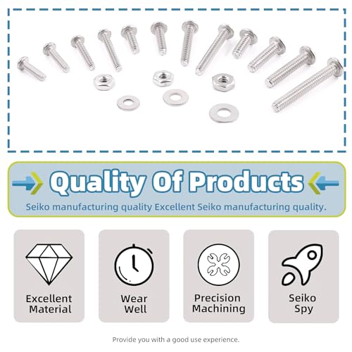 Glarks 333Pcs Machine Screw Assortment Kit #4-40 Stainless Steel Phillips Pan Head Assorted Nuts Bolts and Flat Washers Set, 304 Stainless Steel Machine Screws Assortment Set with Storage Case