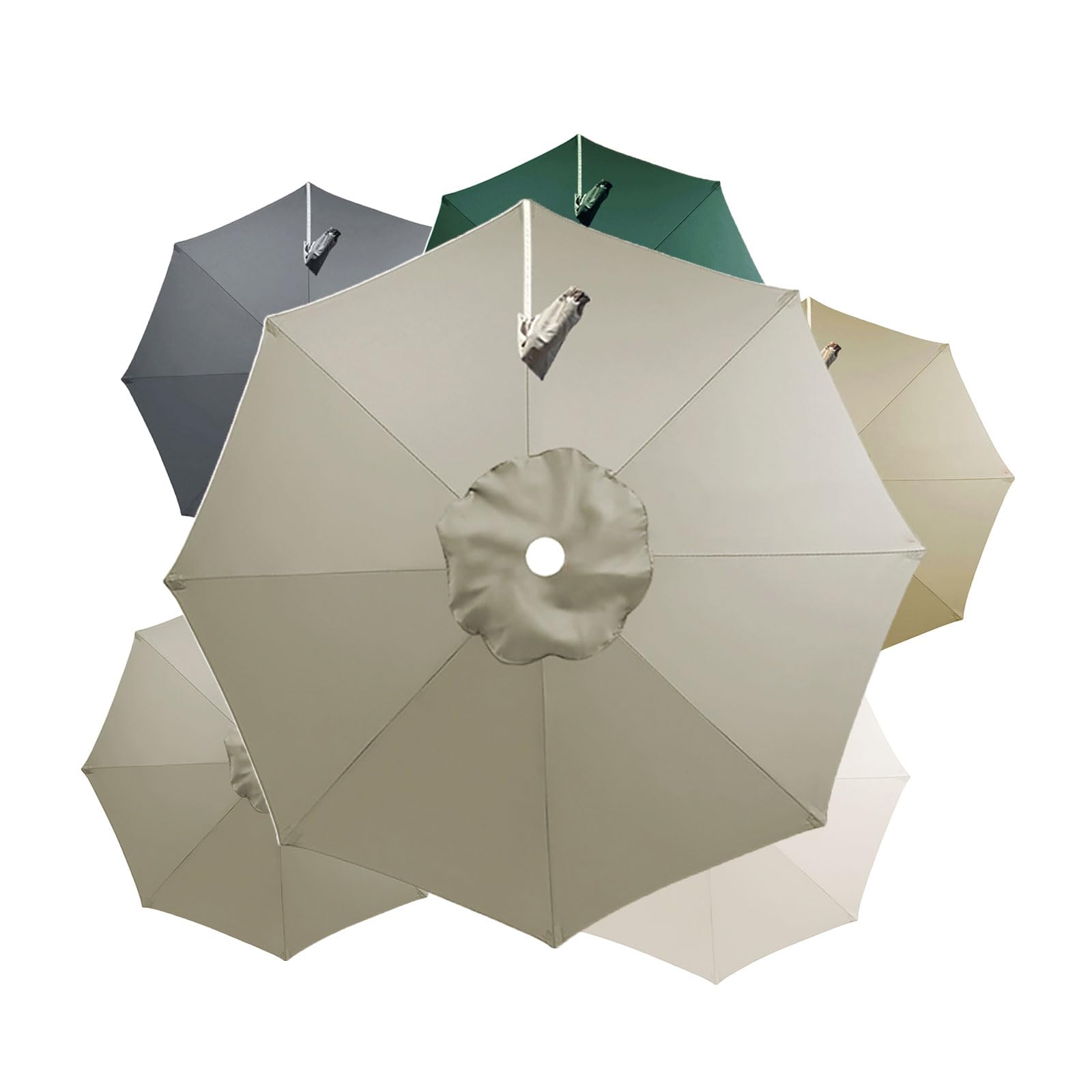 Kdqrmvv Lightgray Cantilever 3.0M Parasol Replacement Canopy 8 Arm For Patio Replacement Parasol Cover