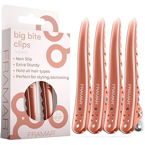 Framar Rose Gold Hair Clips - Professional Hair Clips For Styling, Metal Hair Clips For Women Styling, Womens Hair Clips Styling, Pink Hair Clips Metal, Metal Clips For Hair, Styling Hair Clips 4 Pack Cover
