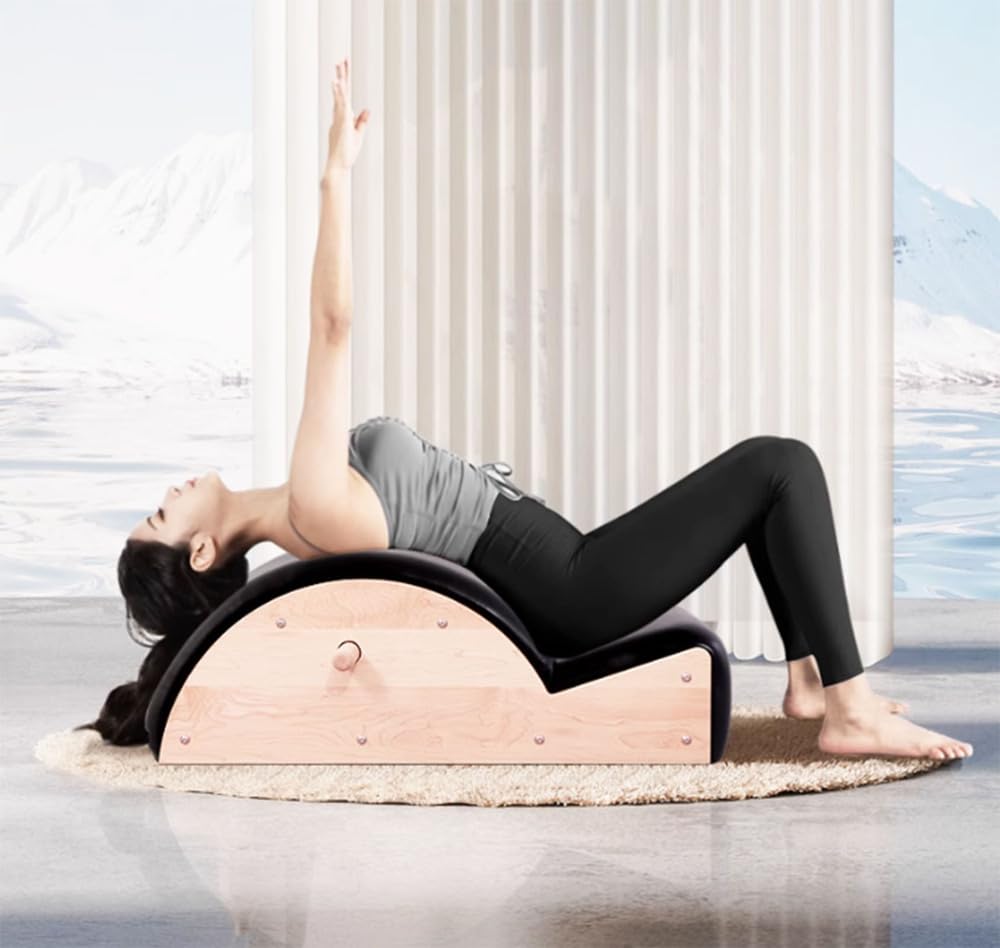Seduta Pilates in PU e legno per Pilates Reformer,correttore posturale Pilates Barrel,sedia Pilates Combo Chair con pedali divisi e maniglie Yoga,set Pilates Reformer multifunzionale