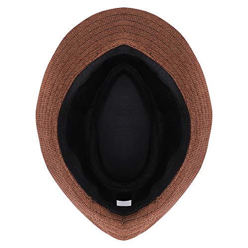 Kids Fedora Hat Classic Trilby Panama Sun Hat Short Brim Jazz Style Cap Summer Sun Beach Cap for Boys Girls 5-10 Years4