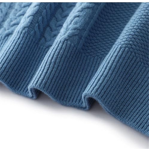 Men's Winter Semi High Neck Wool Textured Business Knitted Thick Pullover Loose Sweater3