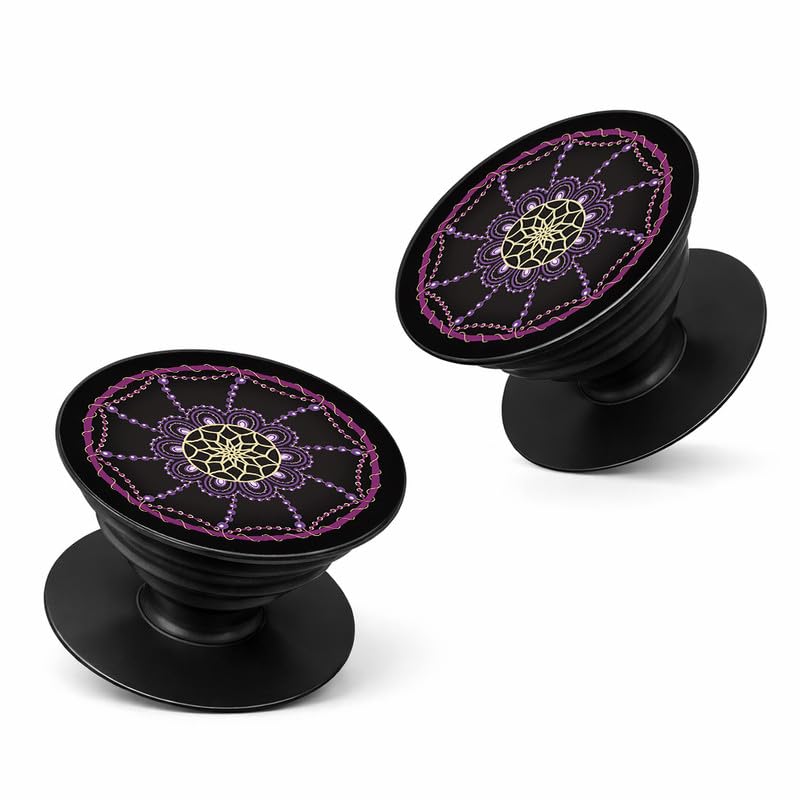 Image of Phone Case Holder | Expanding Kickstand, Mobile Phone Hold Grip for iPhone, Samsung, OnePlus & All Smartphones - Mandala (Purple)