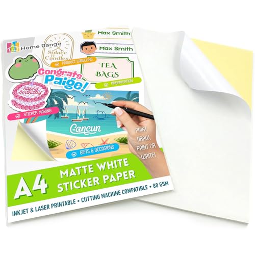Papier autocollant A4 blanc mat pour créer des étiquettes de loisirs créatifs