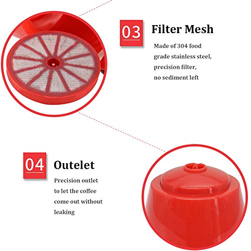 Cápsulas Recarregáveis Coloridas Dolce Gusto da BRBHOM, Cápsulas de Café Rusáveis, Conjunto de 6