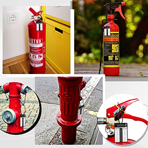 Fire Extinguisher Tags Maintenance Tags Service Record Tags Monthly Inspection Tags 4 Year Fire Extinguisher Inspection Tags with Cable Zip Ties, 3 x 2.25 Inches (40)