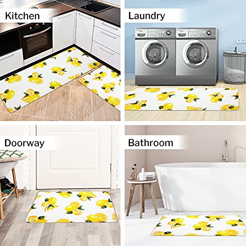 Rosielily Lemon Kitchen Rugs And Mats Set Of 2, Anti Fatigue Floor Mat thumb #6