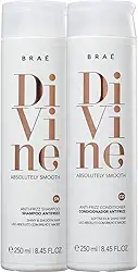 Kit Shampoo e Condicionador Braé Divine 250ml - Profissional Anti-Frizz, Maciez e Brilho Intenso - Kit Hidratação Cabelo de Salão