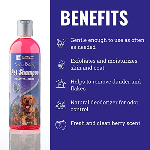 Kenic Very Berry Botanical Blend Dog Shampoo, Natural Moisturizer & Exfoliate For A Deep Restorative Clean, Made In Usa, Soap & Paraben Free #TOP3