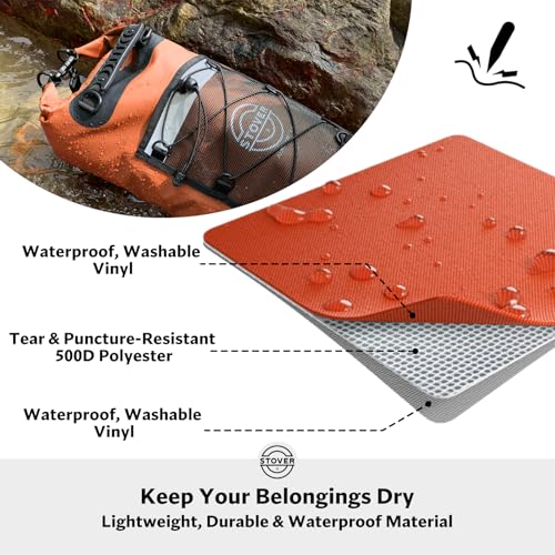 Image of STOVER 5 /10 /25 /30 /40L Waterproof Dry Backpack & Phone Case- Large Floating Dry Bag for Kayaking, Travel, Hiking, Fishing, Camping, Motorcycles & Beach, Heavy-Duty Roll Top Men /Women (Orange)