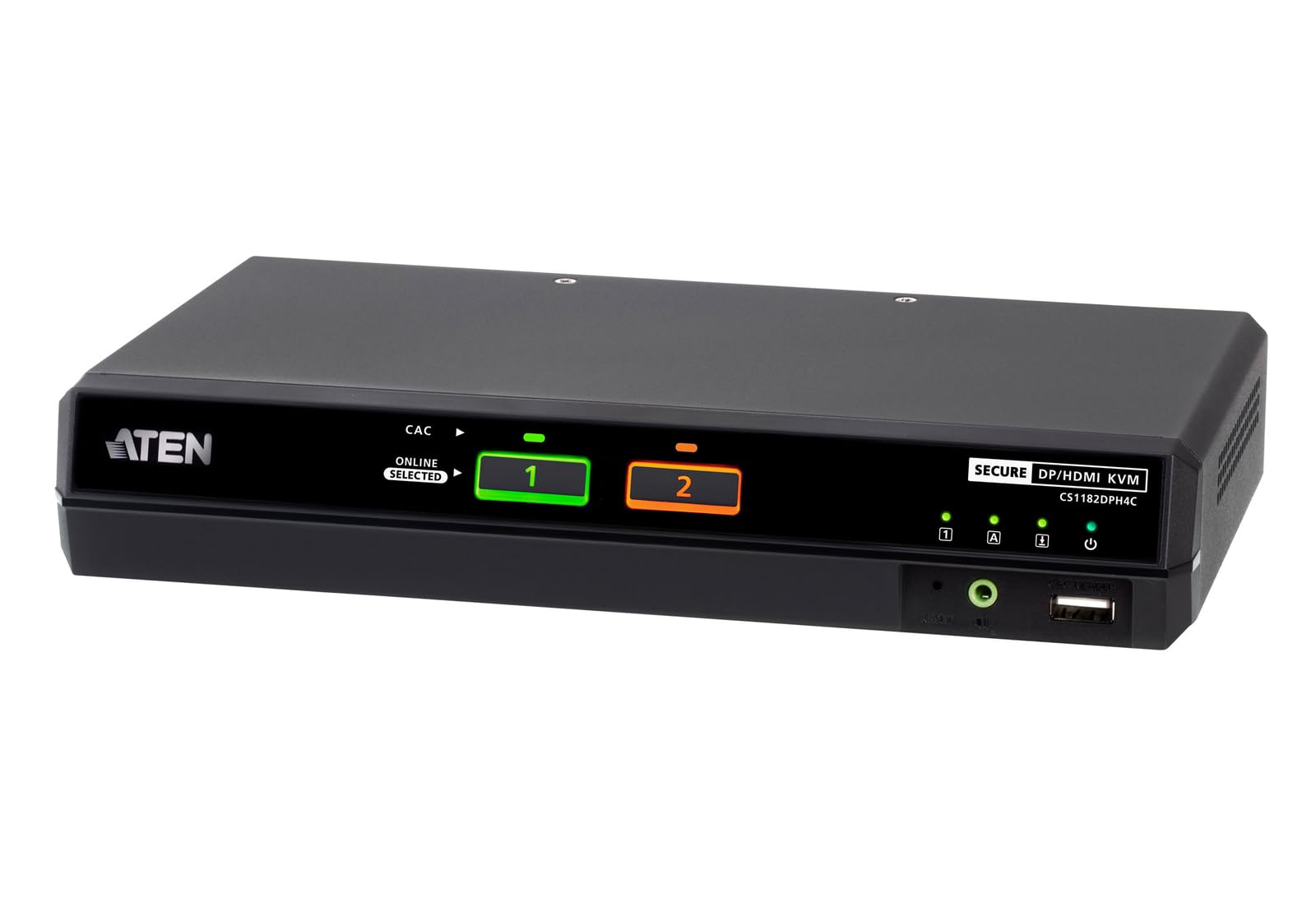ATEN CS1182DPH4C Commutateur KVM Universel sécurisé 2 Ports USB 5K DP/HDMI à écran Unique avec CAC