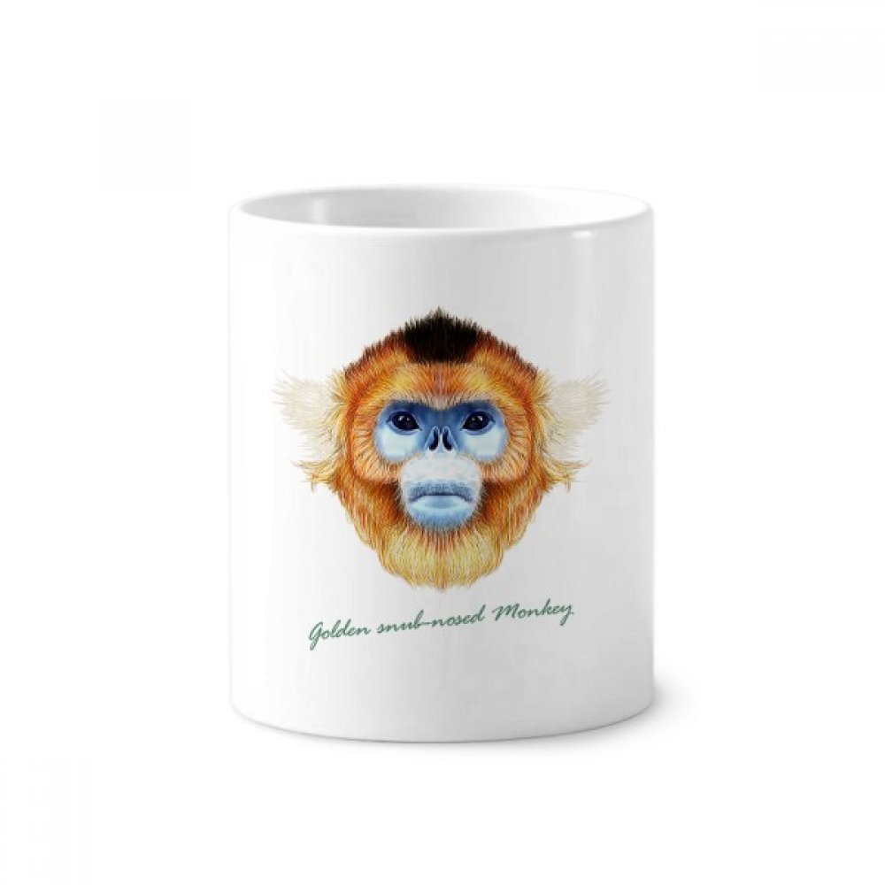 Golden Snub-nosed Monkey Animal Toothbrush Pen Holder Mug Ceramic Stand Pencil Cup