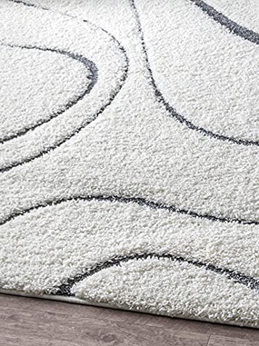 Image of Modern Shaggy Carpet (Ivory, Polypropylene, 4x6 Feet)