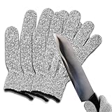 OhebEsx Schnittfeste Handschuhe, 3er Set Mit Kettenhandschuh Technologie, Schnittschutzhandschuhe Küche, Mehrere Größen L M XS, Graue Schnitzhandschuhe Für Professionelle Und Haushaltsnutzung